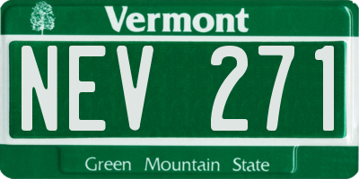 VT license plate NEV271