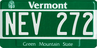 VT license plate NEV272