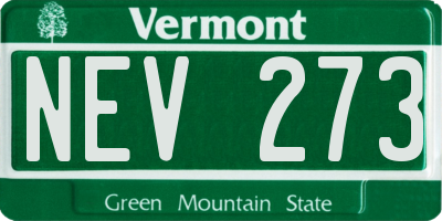 VT license plate NEV273