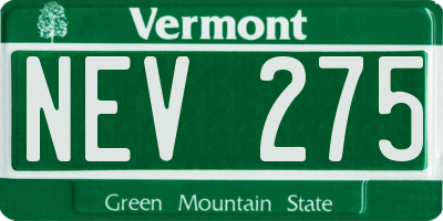 VT license plate NEV275