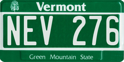 VT license plate NEV276