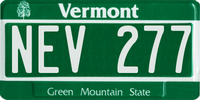 VT license plate NEV277