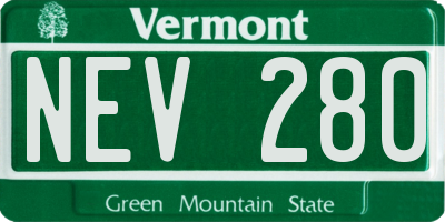 VT license plate NEV280
