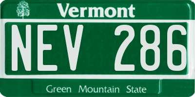 VT license plate NEV286