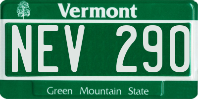 VT license plate NEV290