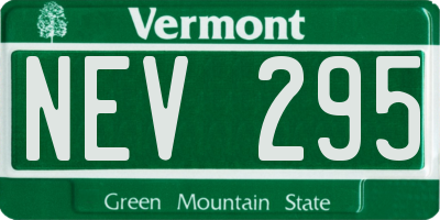 VT license plate NEV295