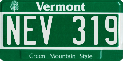 VT license plate NEV319