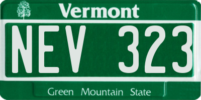 VT license plate NEV323