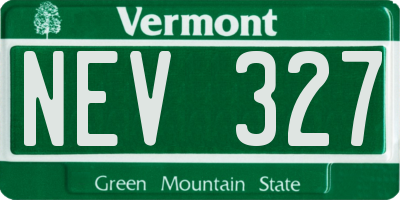 VT license plate NEV327