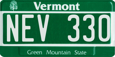 VT license plate NEV330