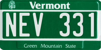 VT license plate NEV331