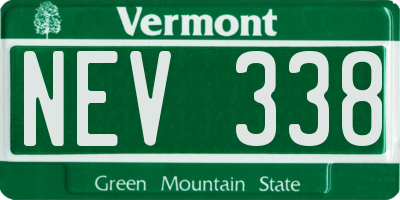 VT license plate NEV338