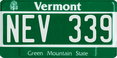 VT license plate NEV339