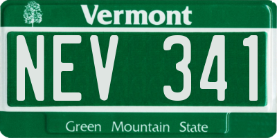 VT license plate NEV341