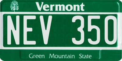 VT license plate NEV350