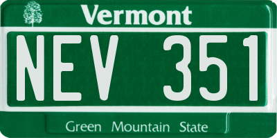 VT license plate NEV351