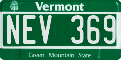 VT license plate NEV369