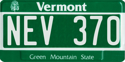 VT license plate NEV370