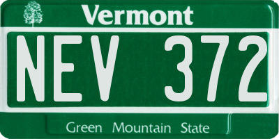 VT license plate NEV372