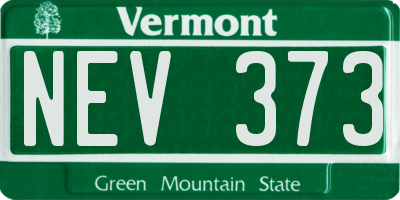 VT license plate NEV373