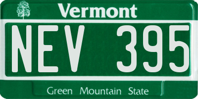 VT license plate NEV395