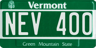 VT license plate NEV400