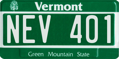 VT license plate NEV401