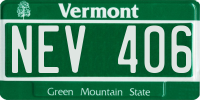 VT license plate NEV406