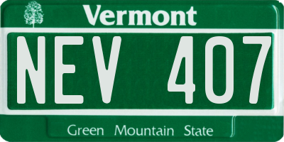 VT license plate NEV407
