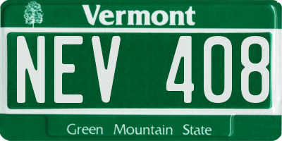 VT license plate NEV408
