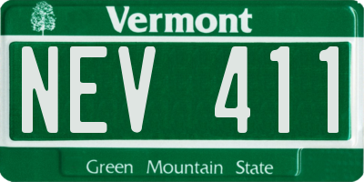VT license plate NEV411