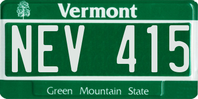 VT license plate NEV415