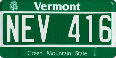 VT license plate NEV416
