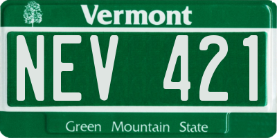 VT license plate NEV421