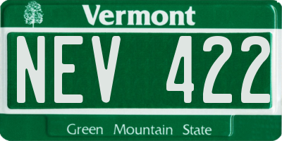VT license plate NEV422