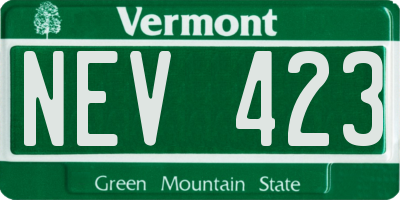 VT license plate NEV423