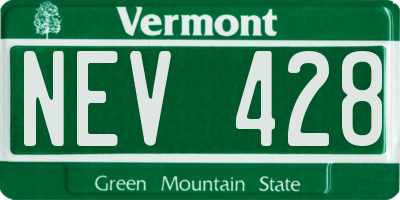 VT license plate NEV428