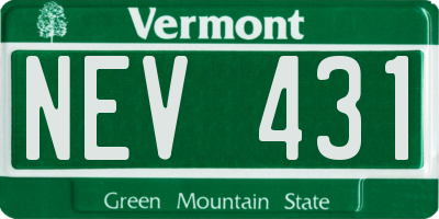 VT license plate NEV431