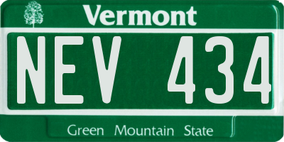 VT license plate NEV434
