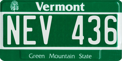 VT license plate NEV436