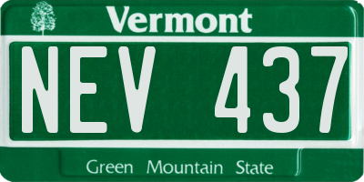 VT license plate NEV437
