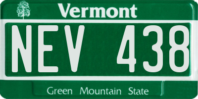 VT license plate NEV438