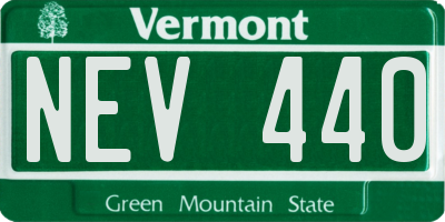 VT license plate NEV440