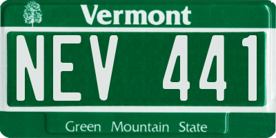 VT license plate NEV441