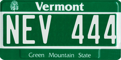 VT license plate NEV444