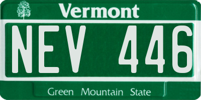 VT license plate NEV446