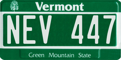 VT license plate NEV447