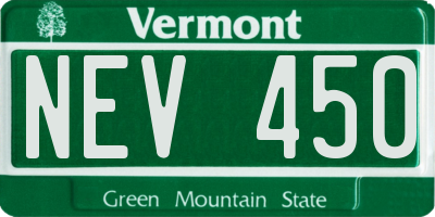 VT license plate NEV450