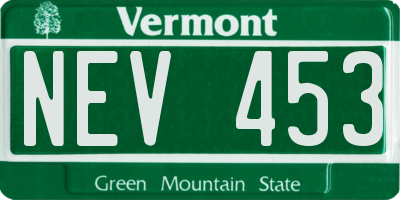 VT license plate NEV453
