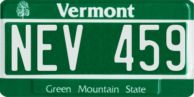 VT license plate NEV459